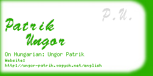 patrik ungor business card